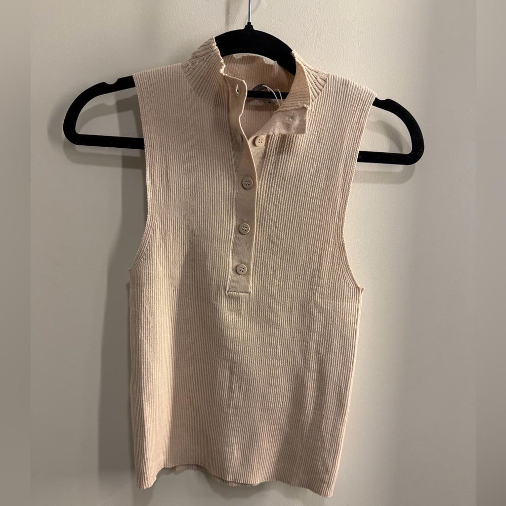 Mango Buttoned Ribbed Top - Picture 4 of 6